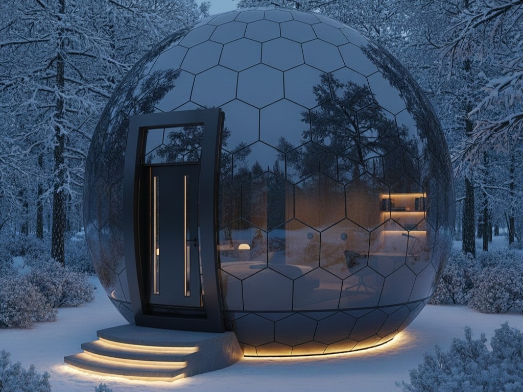 Дизайн фасада дома-шара